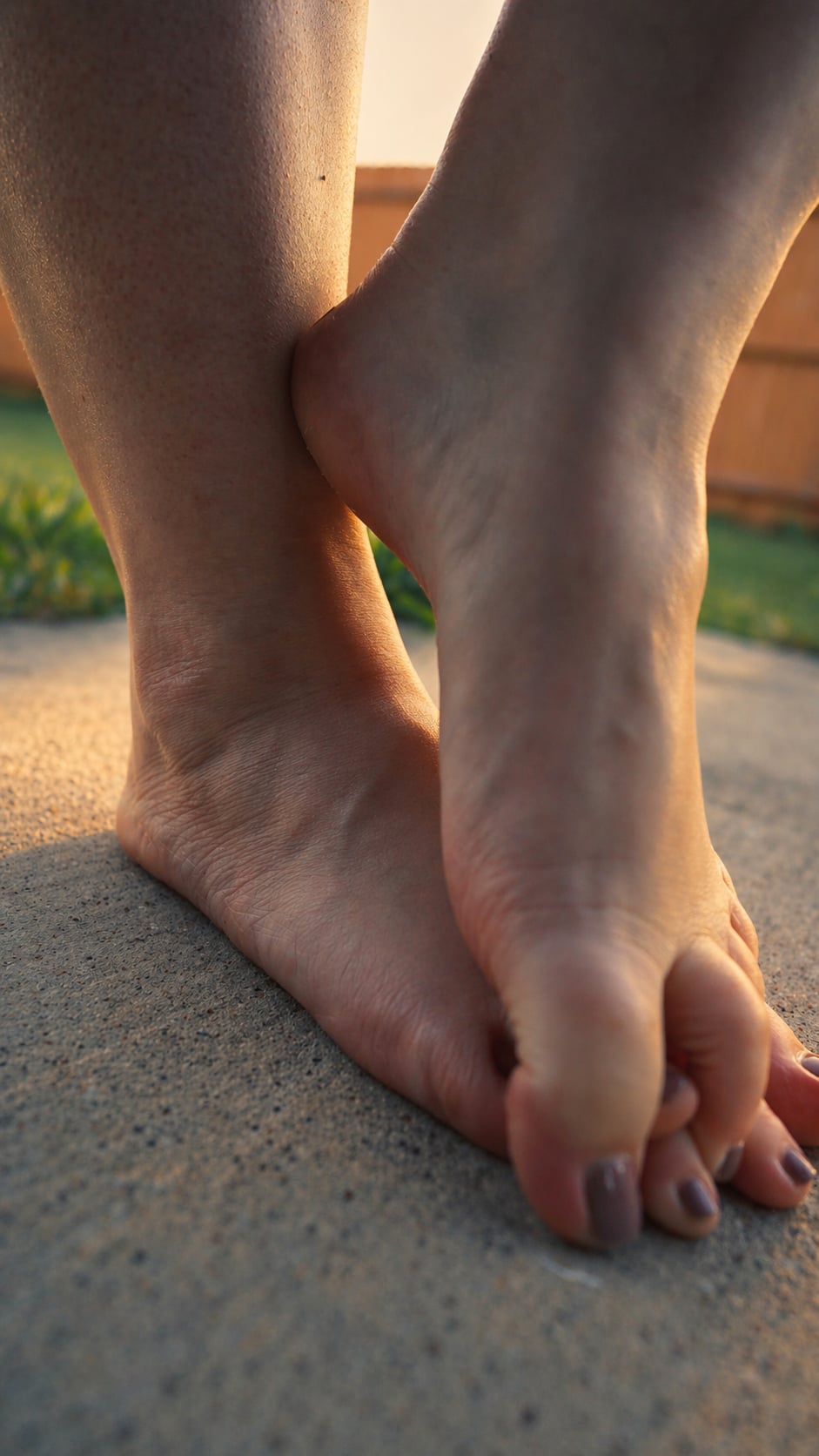 Ankles crossed outdoor — Barefoot Bunny, Dallas